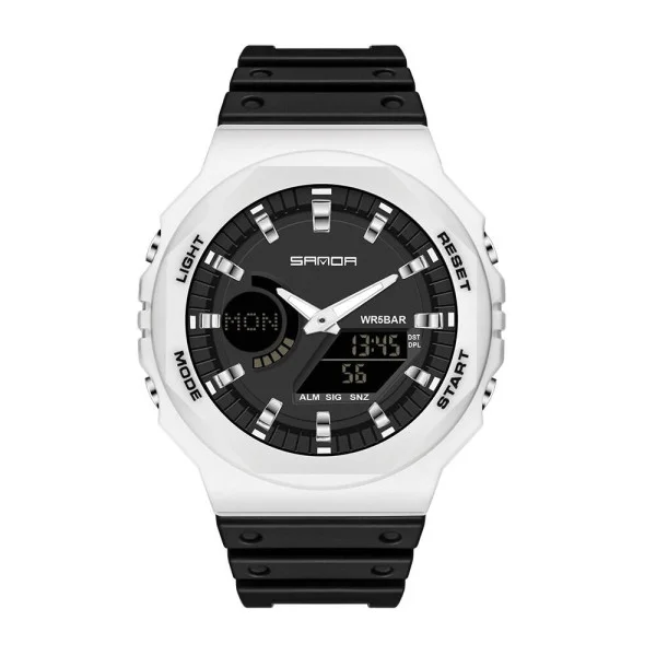 Мужские часы Sanda 6016 White-Black фото 1