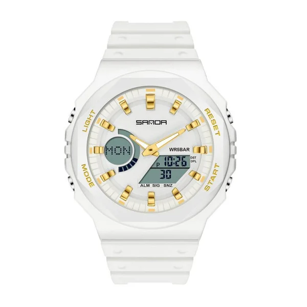Чоловічий годинник Sanda 6016 White-Gold фото 1