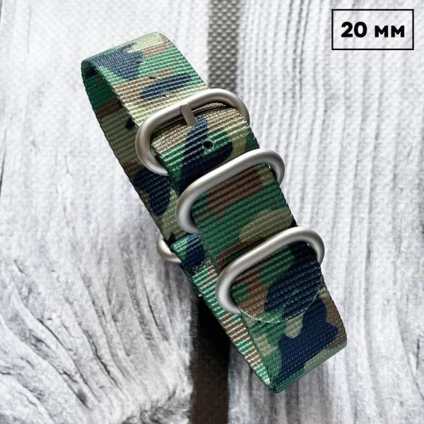Ремінець Nato Camo Woodland 20 мм фото 1