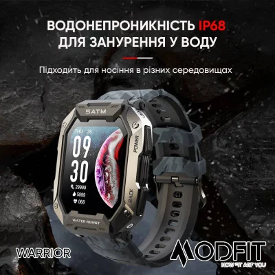 Смарт часы Modfit Warrior All Black Camo Band