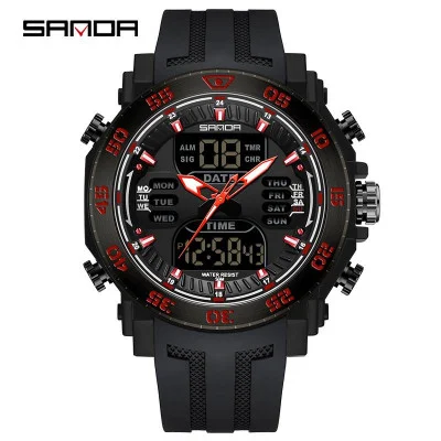Мужские часы Sanda 6029 Black-Red