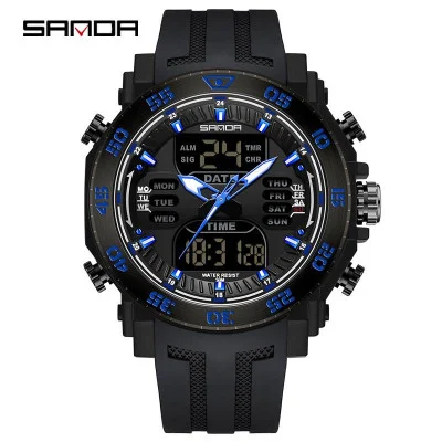 Чоловічий годинник Sanda 6029 Black-Blue