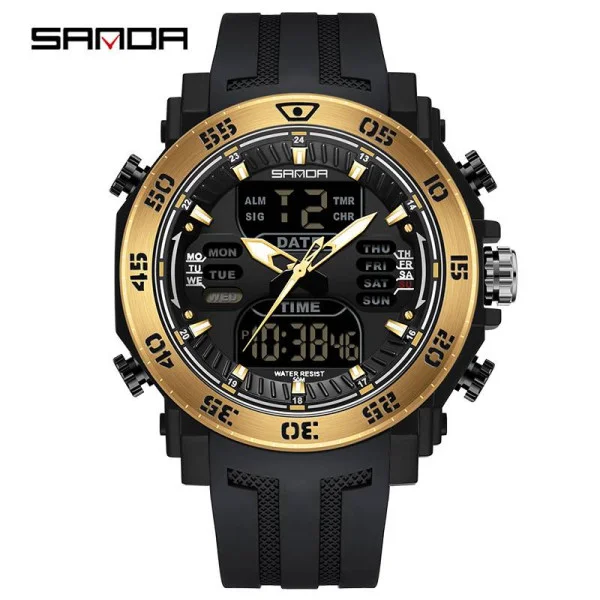 Мужские часы Sanda 6029 Black-Gold фото 1
