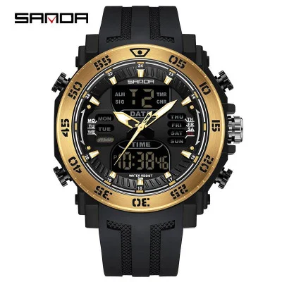 Чоловічий годинник Sanda 6029 Black-Gold
