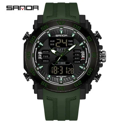 Мужские часы Sanda 6029 Army Green-Black