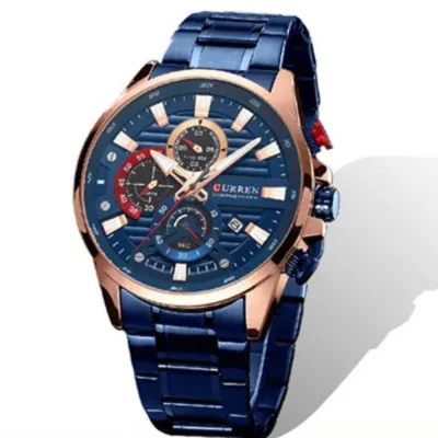 Чоловічий годинник Curren 8415 Blue-Gold