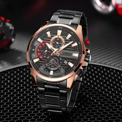 Чоловічий годинник Curren 8417 Black-Gold