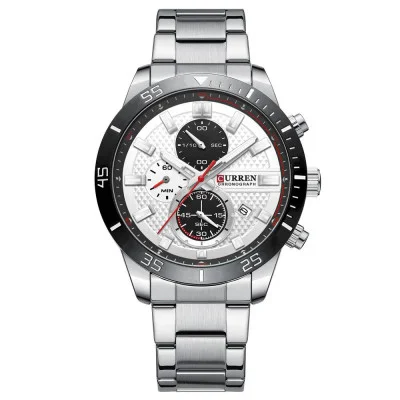 Мужские часы Curren 8417 Silver-Black