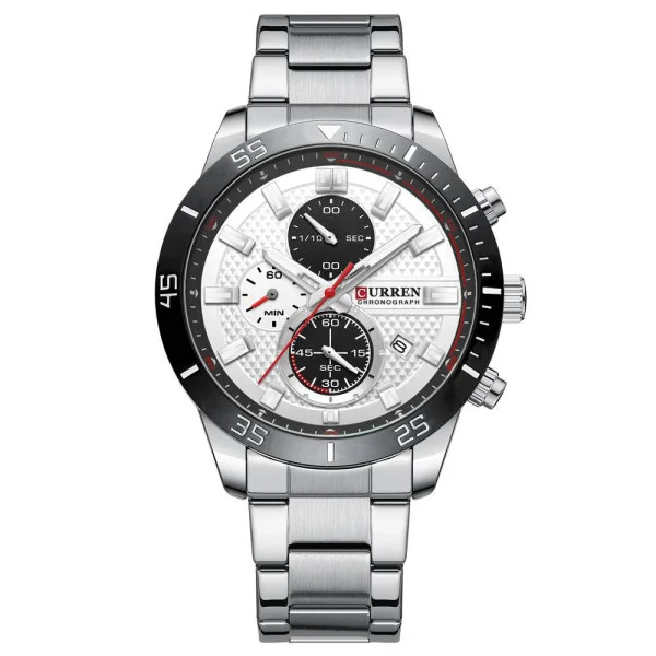 Чоловічий годинник Curren 8417 Silver-Black фото 1