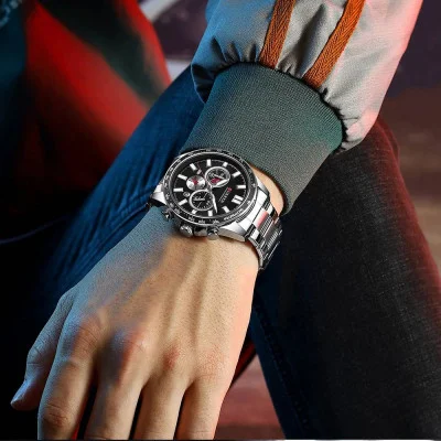 Чоловічий годинник Curren 8418 Silver-Black