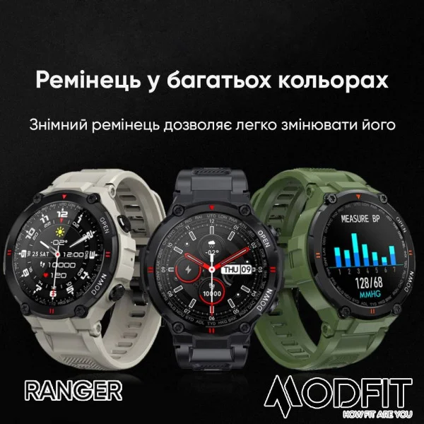 Смарт часы Modfit Ranger All Black 36 мм. фото 17