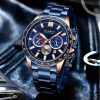Мужские часы Curren 8418 Blue-Gold фото 3