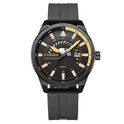 Чоловічий годинник Curren 8421 Black-Yellow
