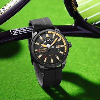 Чоловічий годинник Curren 8421 Black-Yellow