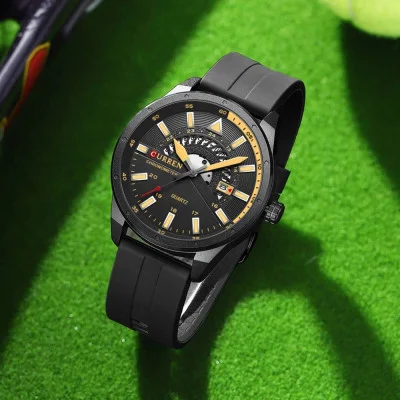 Чоловічий годинник Curren 8421 Black-Yellow