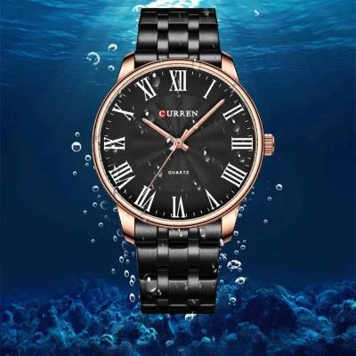 Мужские часы Curren 8422 Black-Gold
