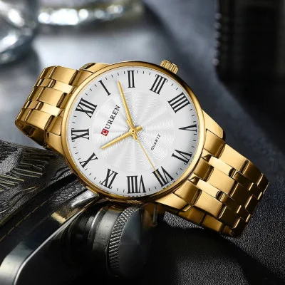 Чоловічий годинник Curren 8422 Gold-White