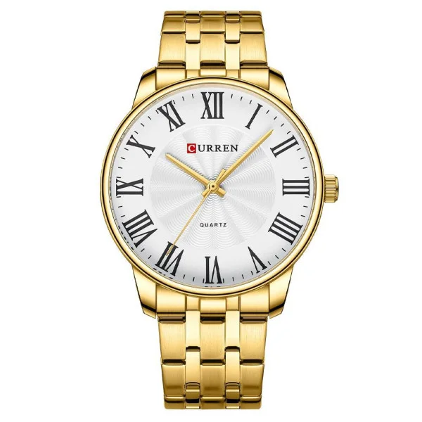 Чоловічий годинник Curren 8422 Gold-White фото 1