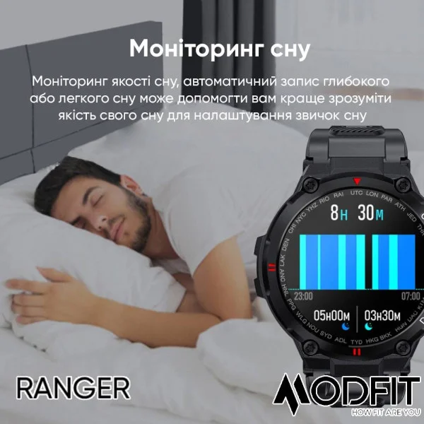 Смарт часы Modfit Ranger Grey 36 мм. фото 16