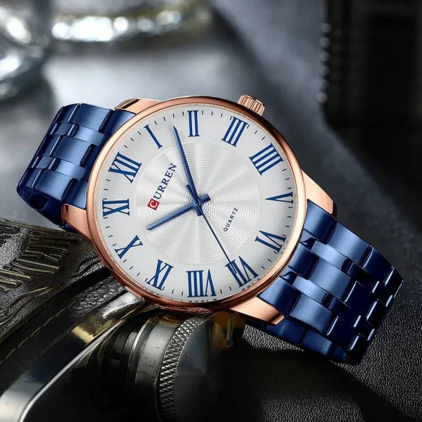 Мужские часы Curren 8422 Blue-Gold-White фото 5