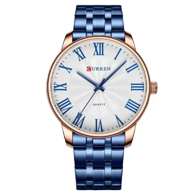 Чоловічий годинник Curren 8422 Blue-Gold-White