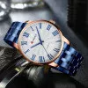 Чоловічий годинник Curren 8422 Blue-Gold-White фото 5