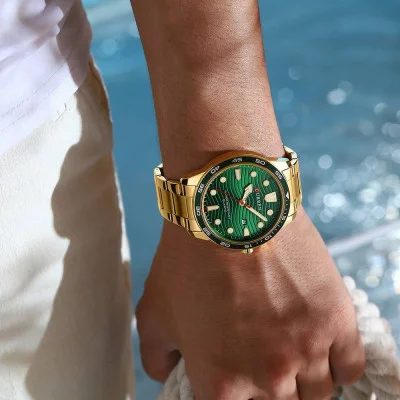 Чоловічий годинник Curren 8426 Gold-Green