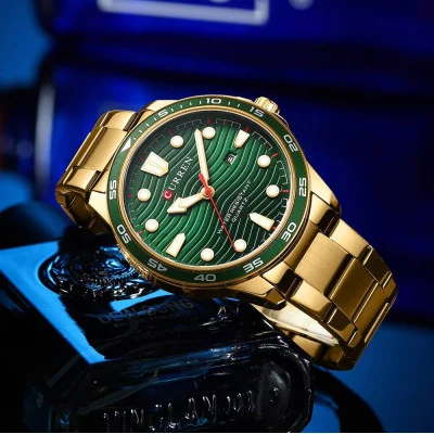 Чоловічий годинник Curren 8426 Gold-Green