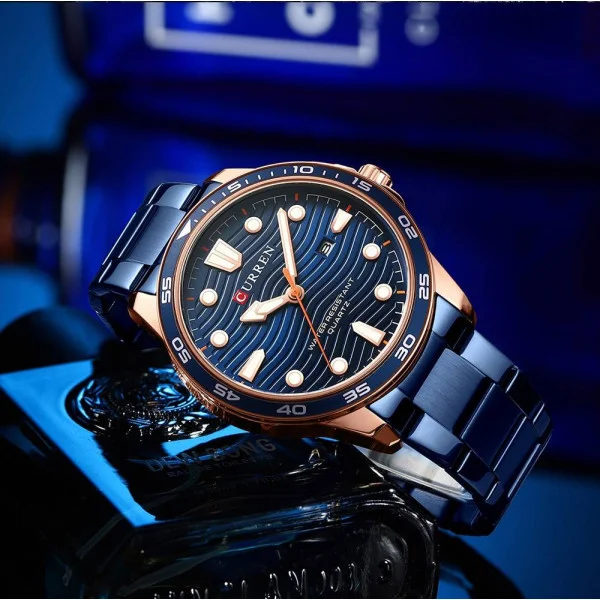 Мужские часы Curren 8426 Blue-Gold фото 3
