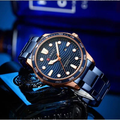 Чоловічий годинник Curren 8426 Blue-Gold