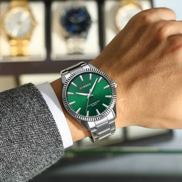 Мужские часы Curren 8425 Silver-Green фото 4