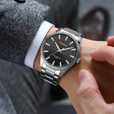 Чоловічий годинник Curren 8425 Silver-Black