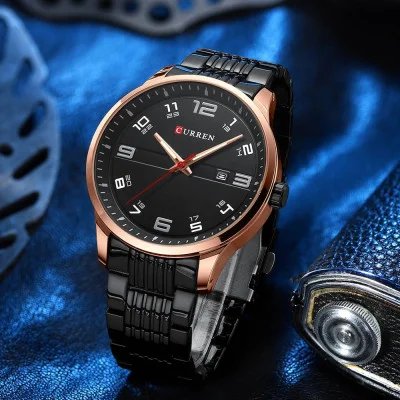 Мужские часы Curren 8411 Black-Gold