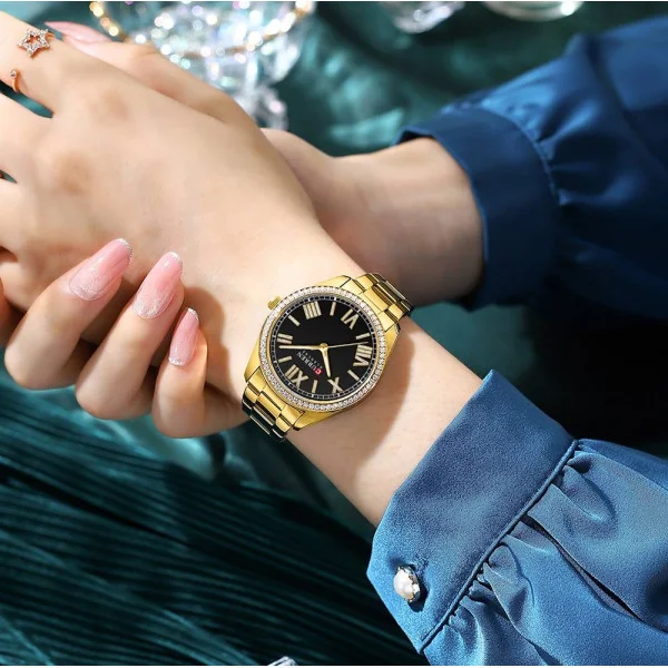 Жіночі годинники Curren 9088 Gold-Black фото 4