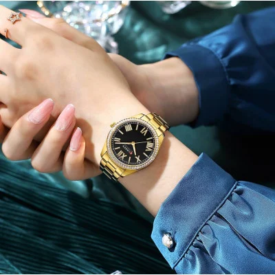 Женские часы Curren 9088 Gold-Black