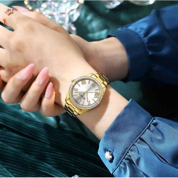 Женские часы Curren 9088 Gold-White фото 4