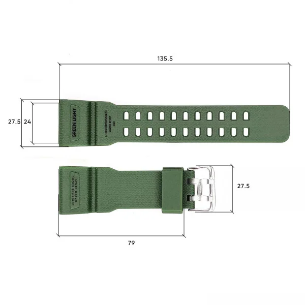 Ремінець для годинника Skmei 1283/1277/1384AG Army Green фото 5
