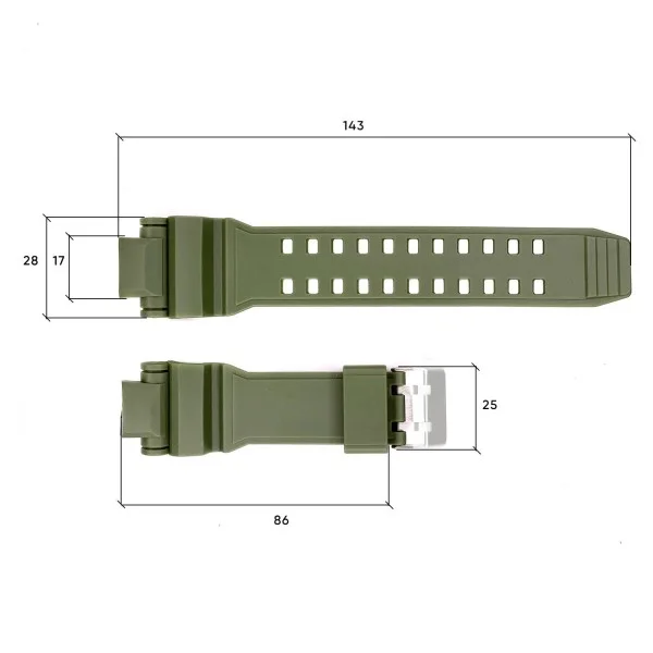 Ремінець для годинника Skmei 1617AG Army Green фото 4