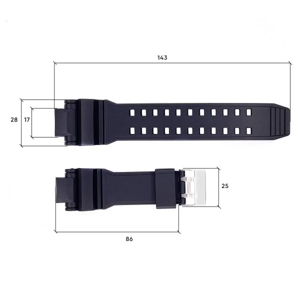 Ремінець для годинника Skmei 1617BK Black фото 4
