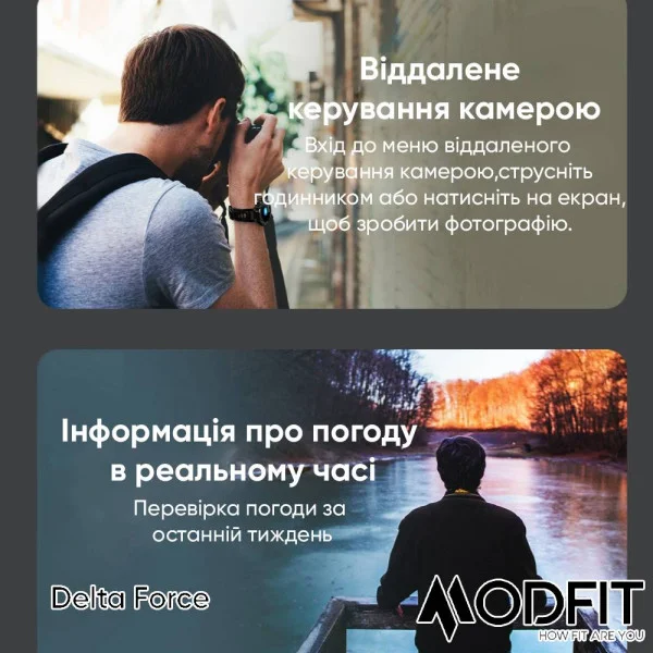 Смарт часы Modfit Delta Force Grey 36 мм. фото 14