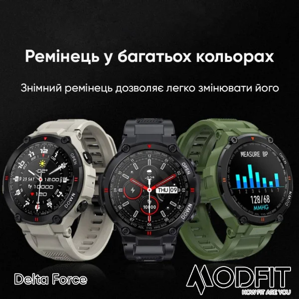 Смарт часы Modfit Delta Force Grey 36 мм. фото 17