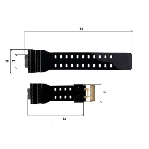 Ремінець для годинника Skmei 1834BKGD Black-Gold фото 4