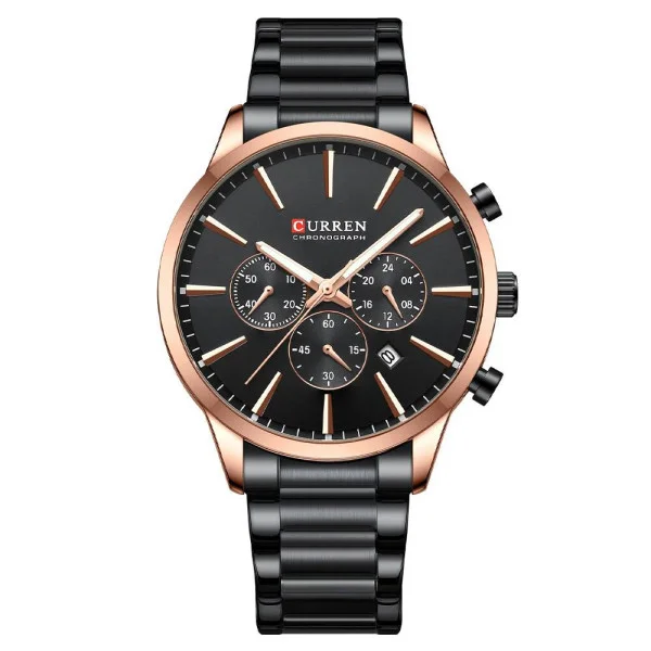 Чоловічий годинник Curren 8435 Gold-Black фото 1