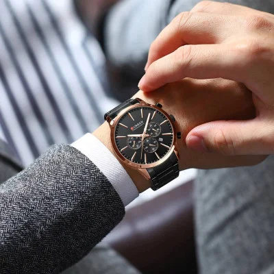 Чоловічий годинник Curren 8435 Gold-Black