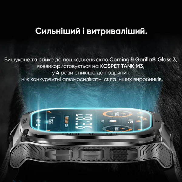 Спортивные Умные Часы Kospet TANK M3 Black + Спортивные Режимы, Водозащита, Звонки фото 13