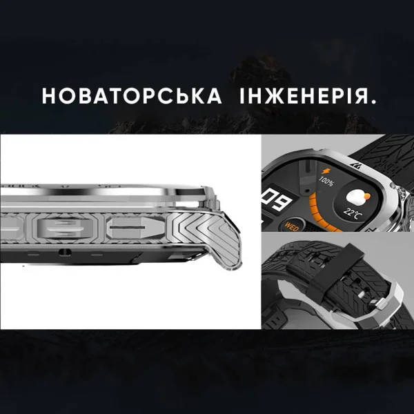 Спортивные Умные Часы Kospet TANK M3 Black + Спортивные Режимы, Водозащита, Звонки фото 8
