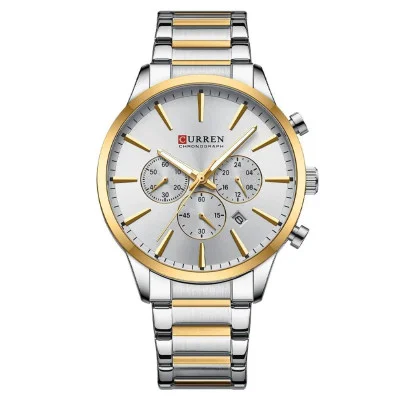 Чоловічий годинник Curren 8435 Silver-Gold-Silver