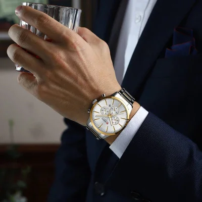 Чоловічий годинник Curren 8435 Silver-Gold-Silver