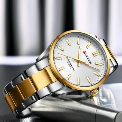 Чоловічий годинник Curren 9090 Silver-Gold-Silver