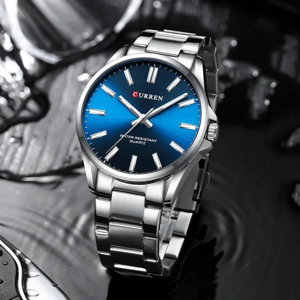 Мужские часы Curren 9090 Silver-Blue фото 3